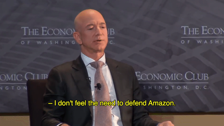 „I don't feel the need to defend Amazon”